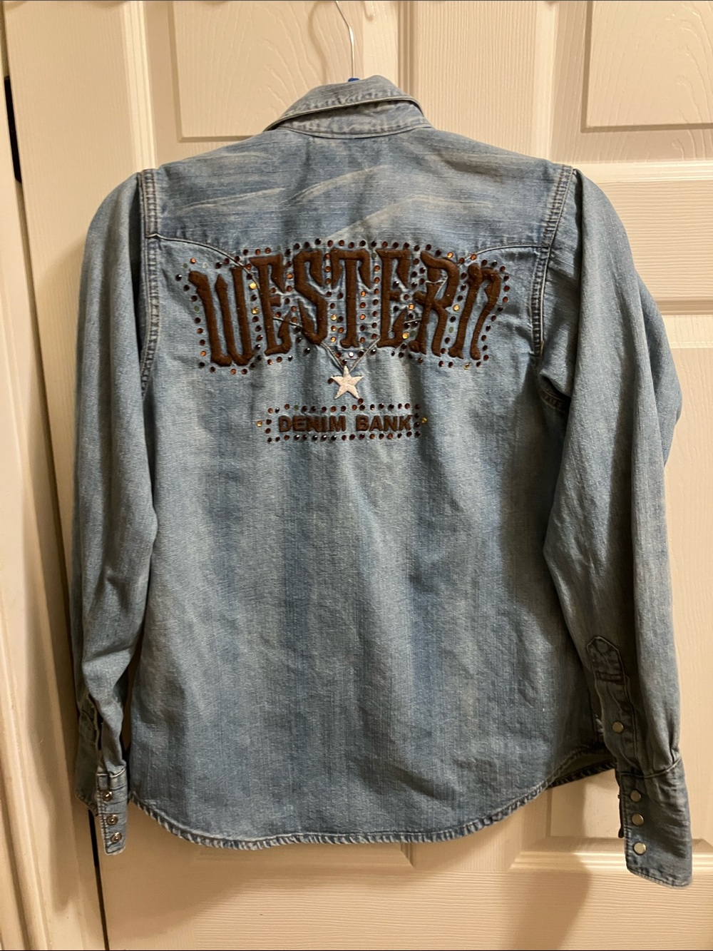 Light Wash Western Embellished Jean Jacket